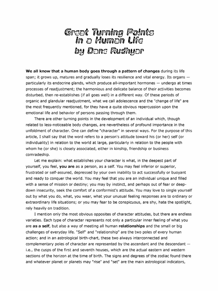 Dane Rudhyar_Great Turning Points in a Human Life | PDF