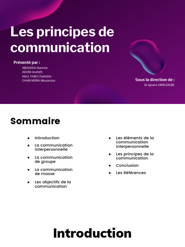 Principes de la communication interpersonnelle | PDF
