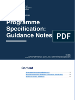 Programme Specification: Guidance Notes: Content