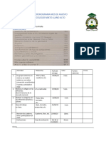 Cronograma Quinto Primaria Mes de Agosto