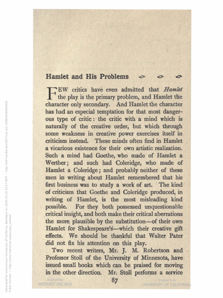 Critiquing Hamlet's Interpretations | PDF