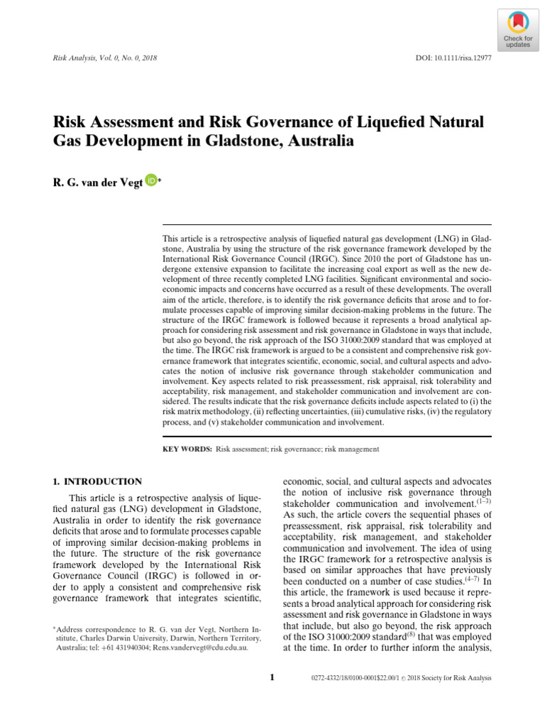 Risk Assessment and Risk Governance of Lique Ed Natural | PDF