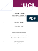 Ucl MSC Economics Thesis Template