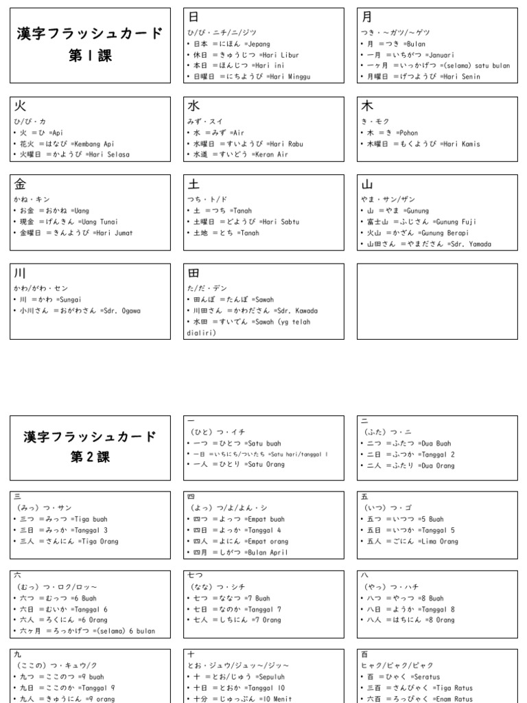 Kanji Flash Card | PDF