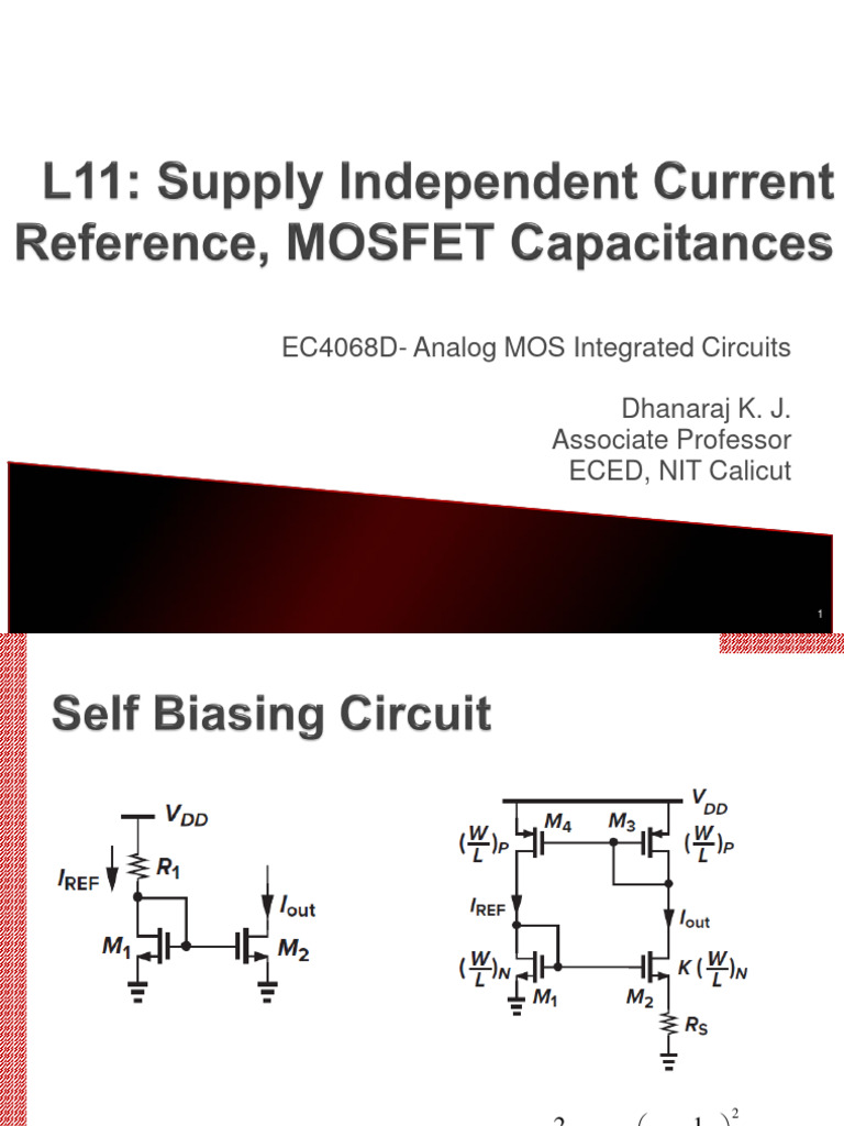 EC4068DAnalog MOS Integrated Circuits Dhanaraj K. J. Associate