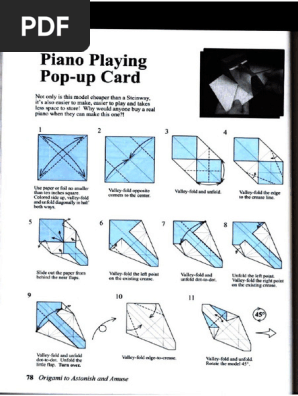 Origami Piano Playing Pop-up Card