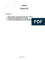 YEAR 9 SCIENCE Energy Test