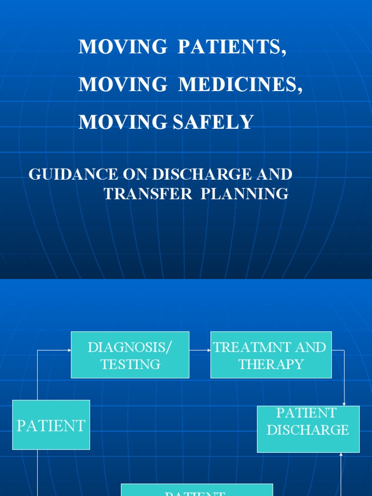 Moving Patients, Moving Medicines, Moving Safely Guidance On Discharge