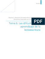 Tema 6 Las Dificultades de Aprendizaje de Lectoescritura