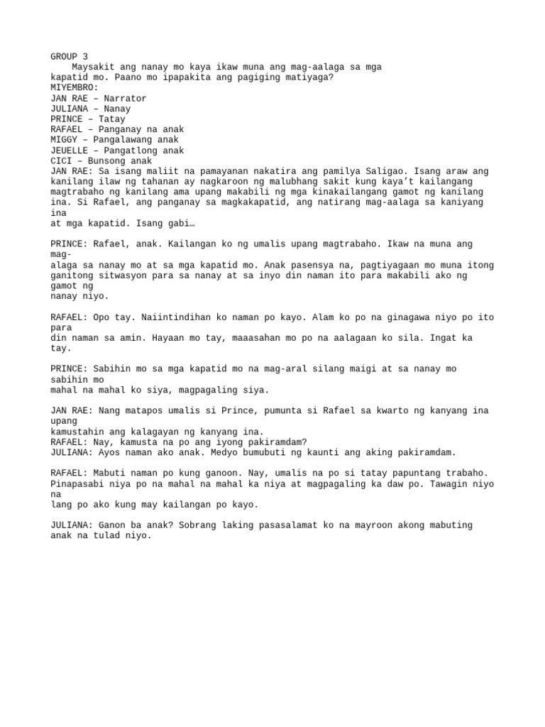 Role Play Script PDF