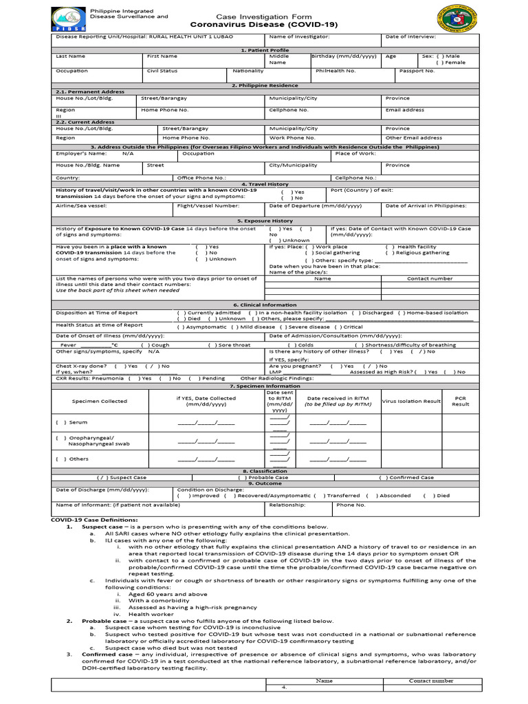 CIF Template | PDF | Microbiology | Clinical Medicine