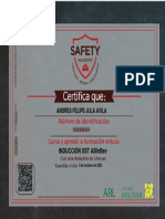 Certificado SST, Andres Felipe Jula