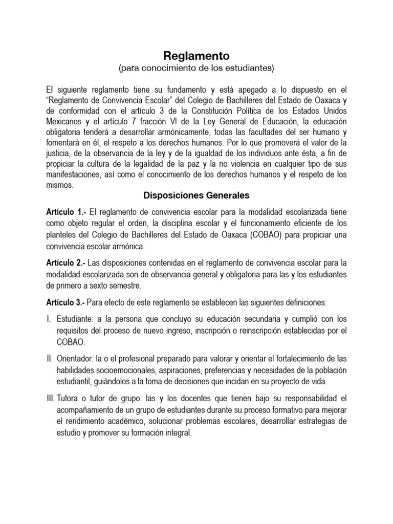 Reglamento Interno 01 Pueblo Nuevo | PDF