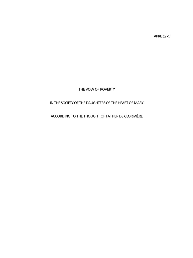 Vow of Poverty | PDF | Jesus | Love