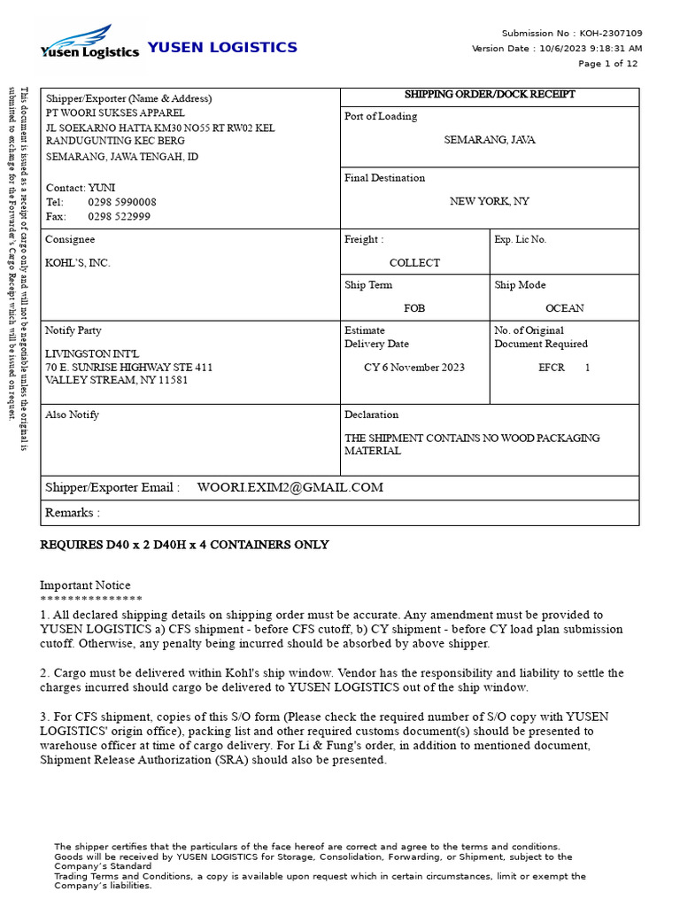 Koh-2307109 231006091857 | PDF | Cargo | Freight Transport