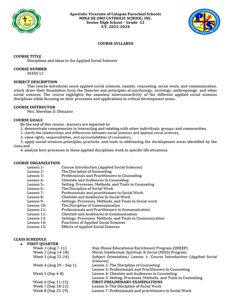Syllabus SHS Template | PDF | Science & Mathematics