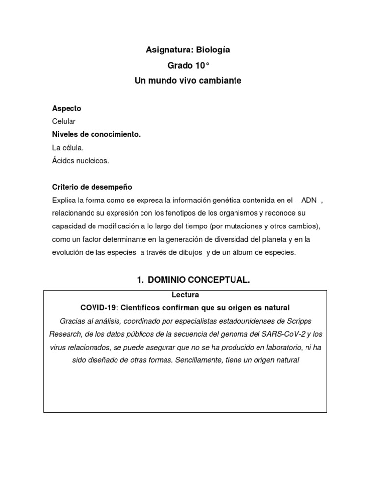 BIOLOGÍA GRADO 10°- VICTORIA DÍAZ- MAURICIO GÓMEZ | PDF