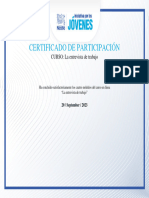 Certificado de Participación: CURSO: La Entrevista de Trabajo