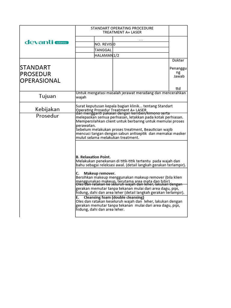 SOP A Plus Laser | PDF