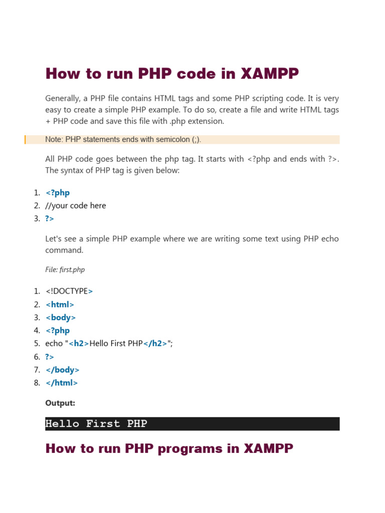How To Run PHP Code In XAMPP PDF How to run php code in xampp pdf