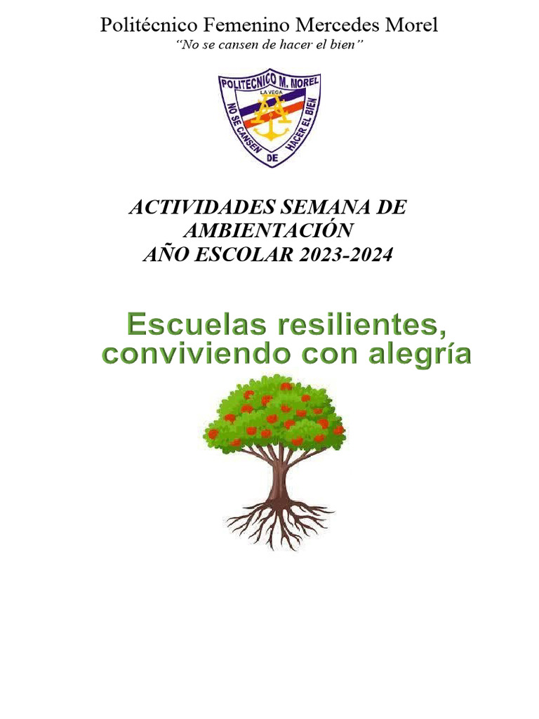 Tercer Dia Programa Semana de Ambientación 2023-2024 | PDF