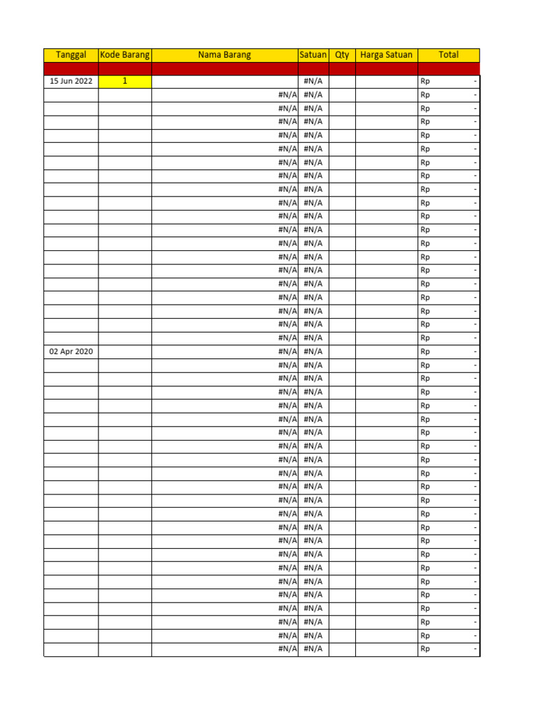 Template Food Cost PDF