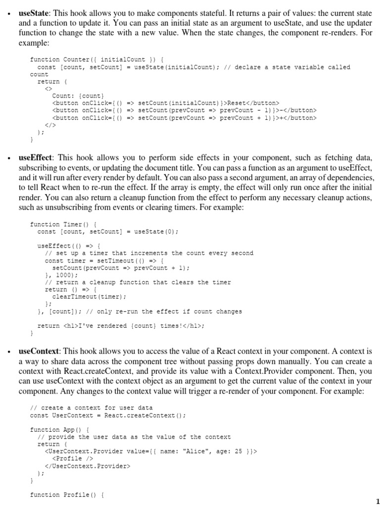 React & Algorithms Viva Material | PDF