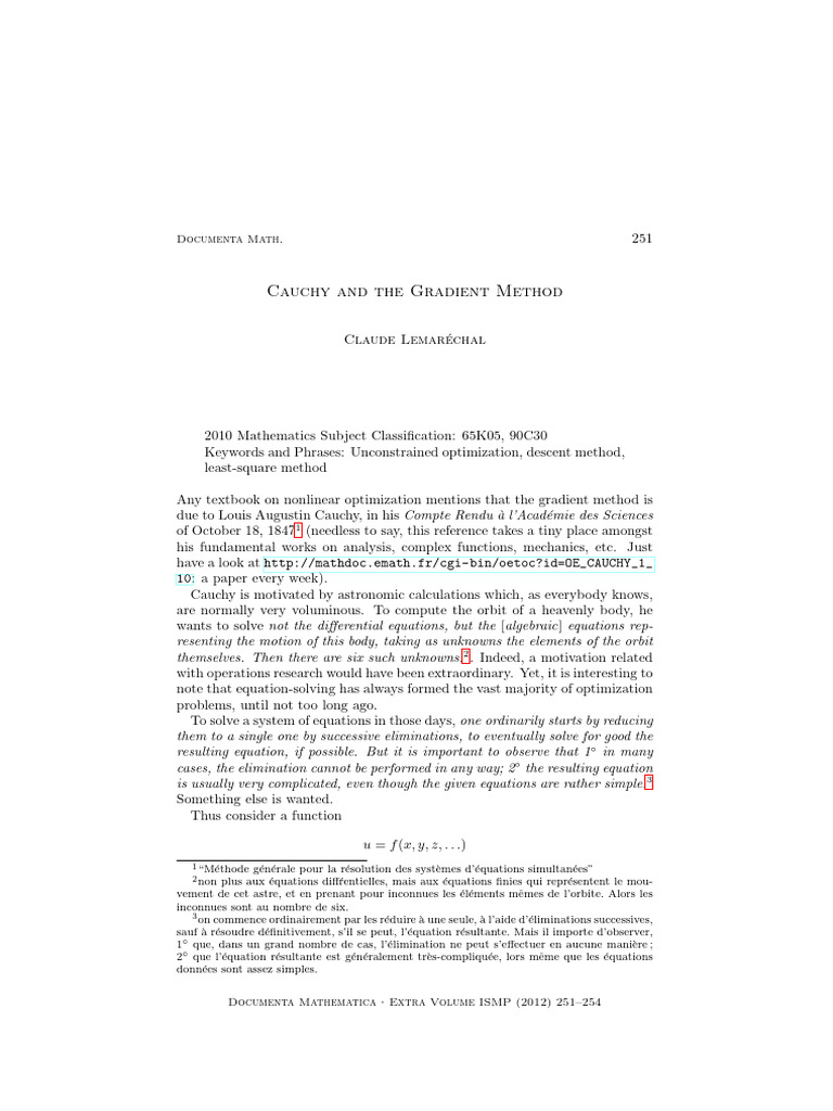 Cauchy And The Gradient Methods