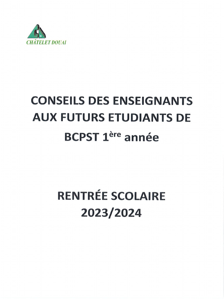 Conseils BCPST 1ere Annee | PDF