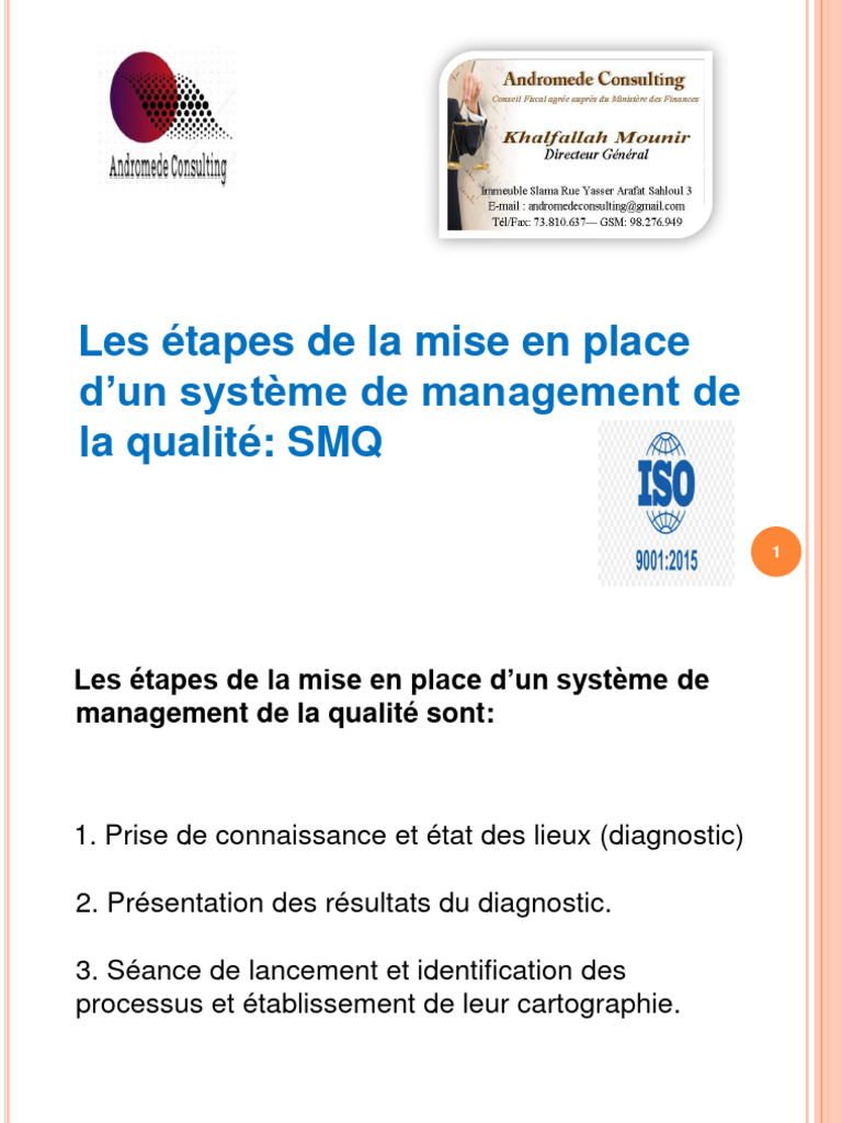 Mise en place d'un SMQ efficace | PDF | Affaires