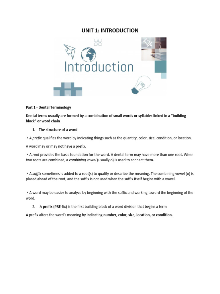 Dental Terminology and History Overview | PDF