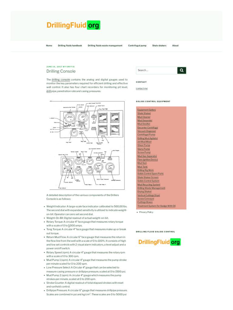 Drillingfluid Org Drilling Fluids Handbook Drilling Console HTML PDF