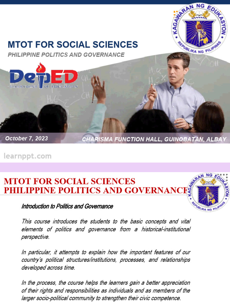 Philippine Politics and Governance Slide Lesson 1 3 | PDF | Politics