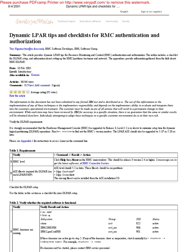 Dynamic LPAR Management Checklist | PDF | Computer Architecture | Computing