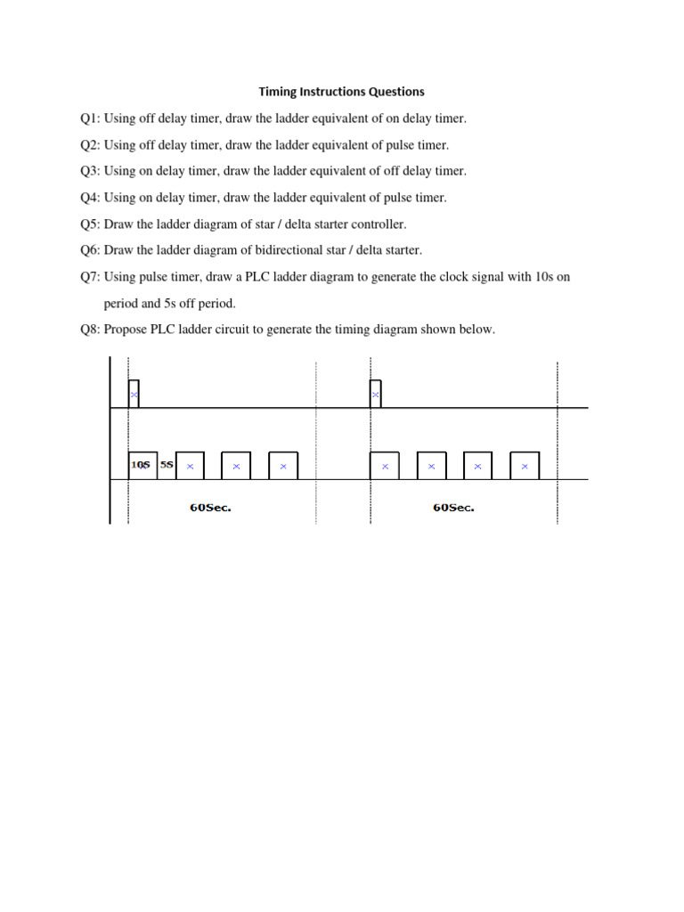 Timing Instructions Questions PDF