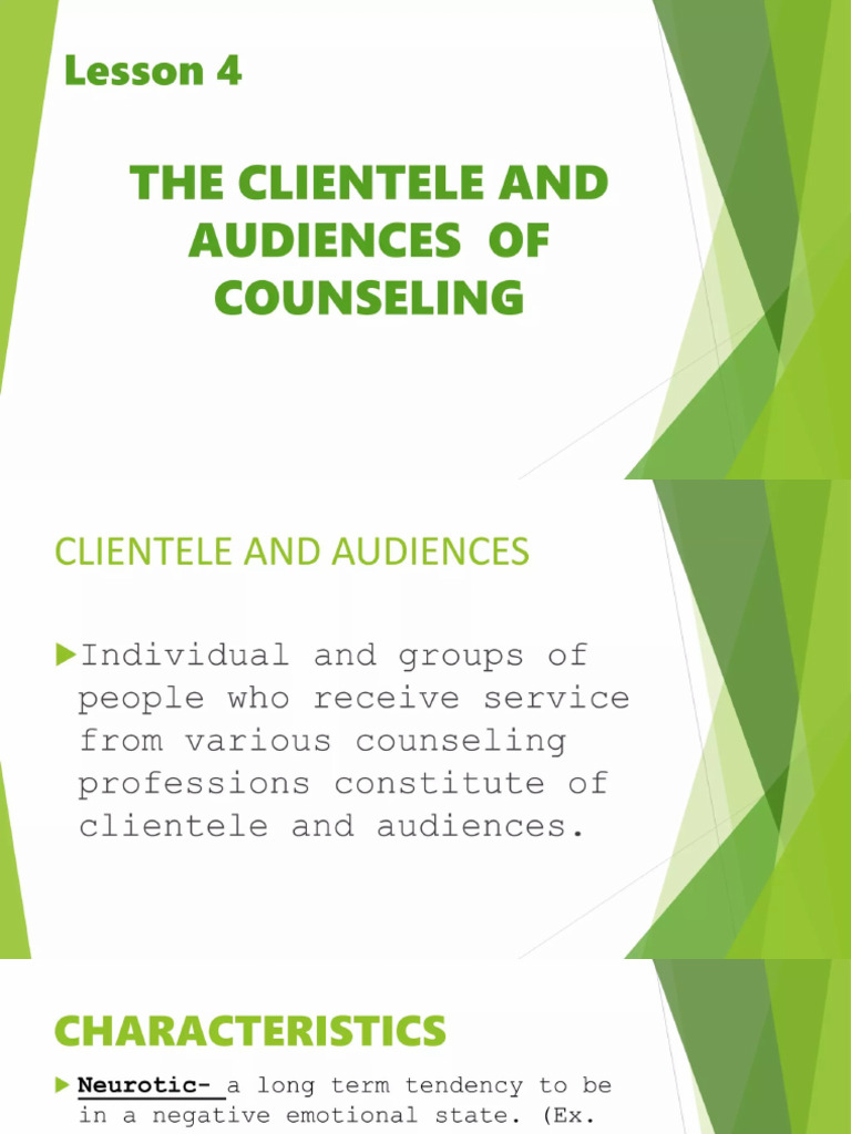 Clientele and Audiences in Counseling | PDF