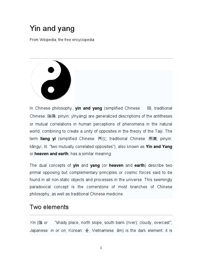 Understanding Yin and Yang Philosophy | PDF | Yin And Yang | East Asian ...