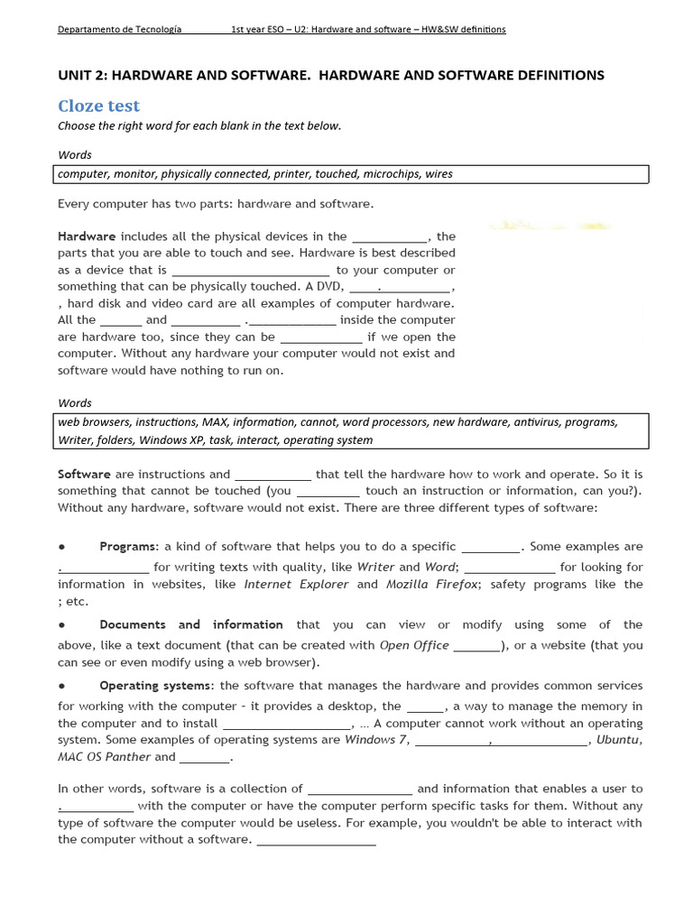 Hardware and Software Definitions for ESO | PDF