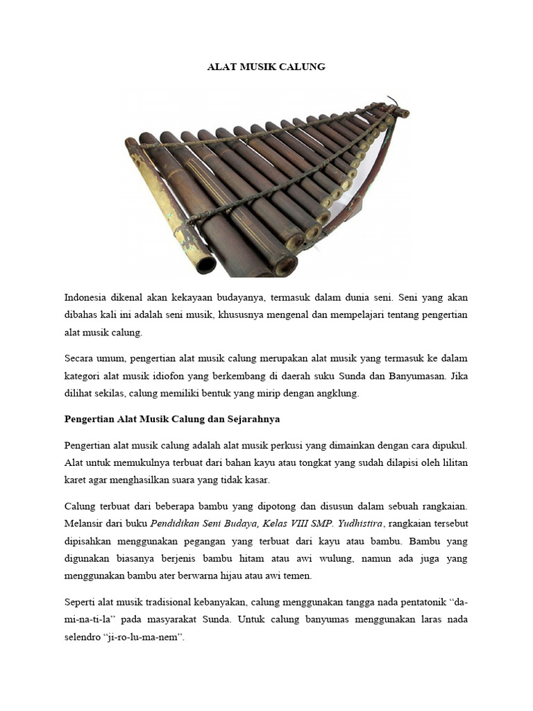 Memahami Alat Musik Calung Tradisional | PDF