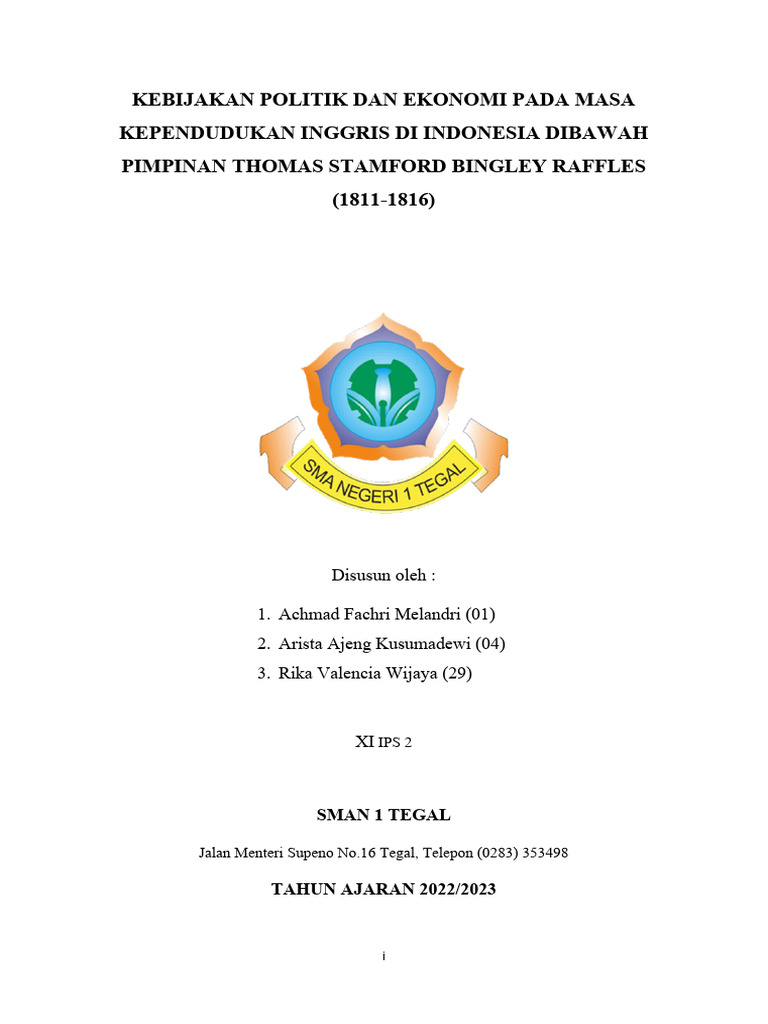 Kebijakan Raffles di Indonesia 1811-1816 | PDF