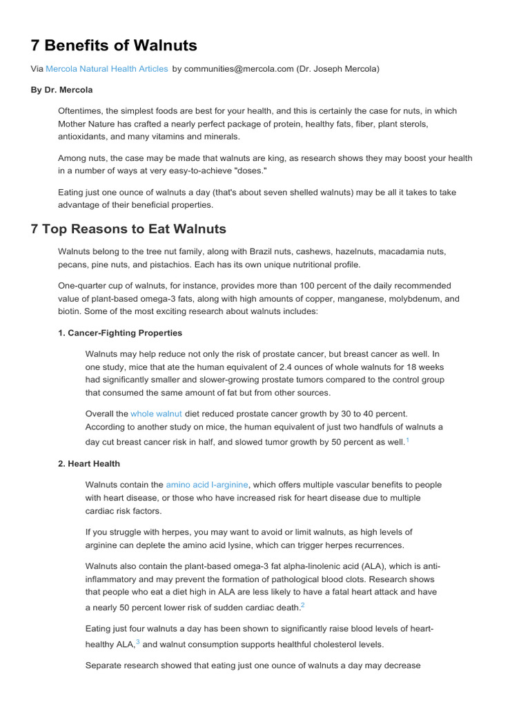 7 Benefits of Walnuts PDF