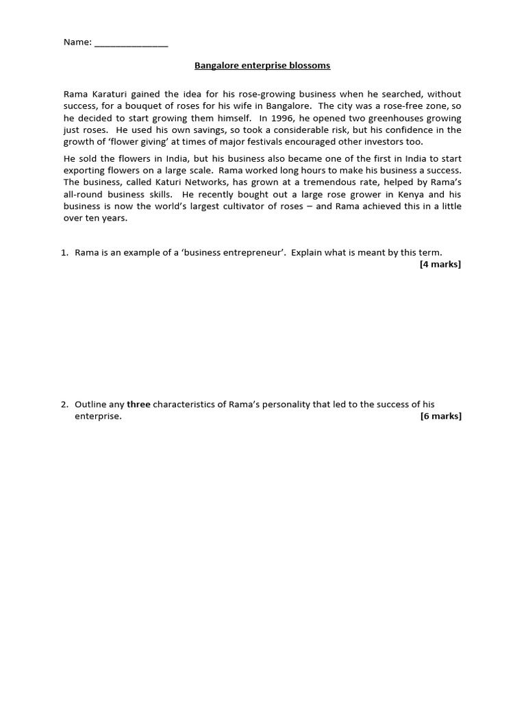 Bangalore Enterprise Blossoms PDF