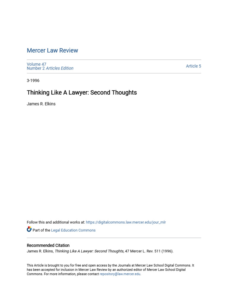 Thinking Like A Lawyer Pdf
