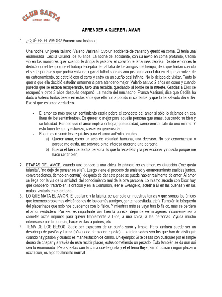 Amar y querer: diferencias esenciales | PDF | Ciencias sociales ...