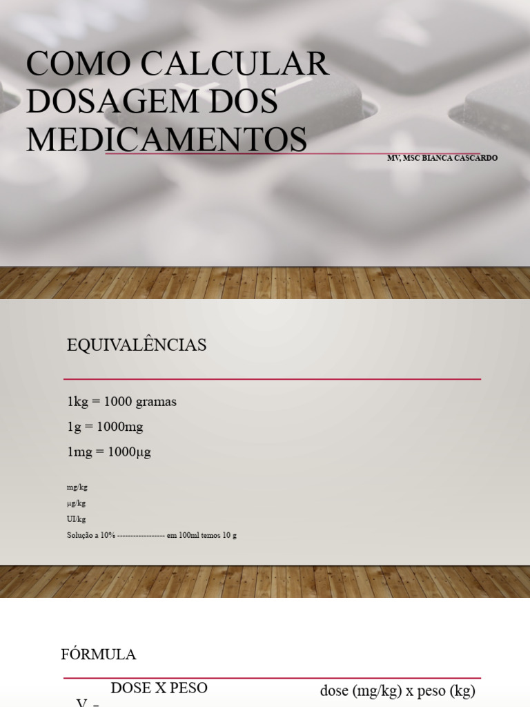 Cálculo de Dosagem de Medicamentos | PDF | Bem-estar