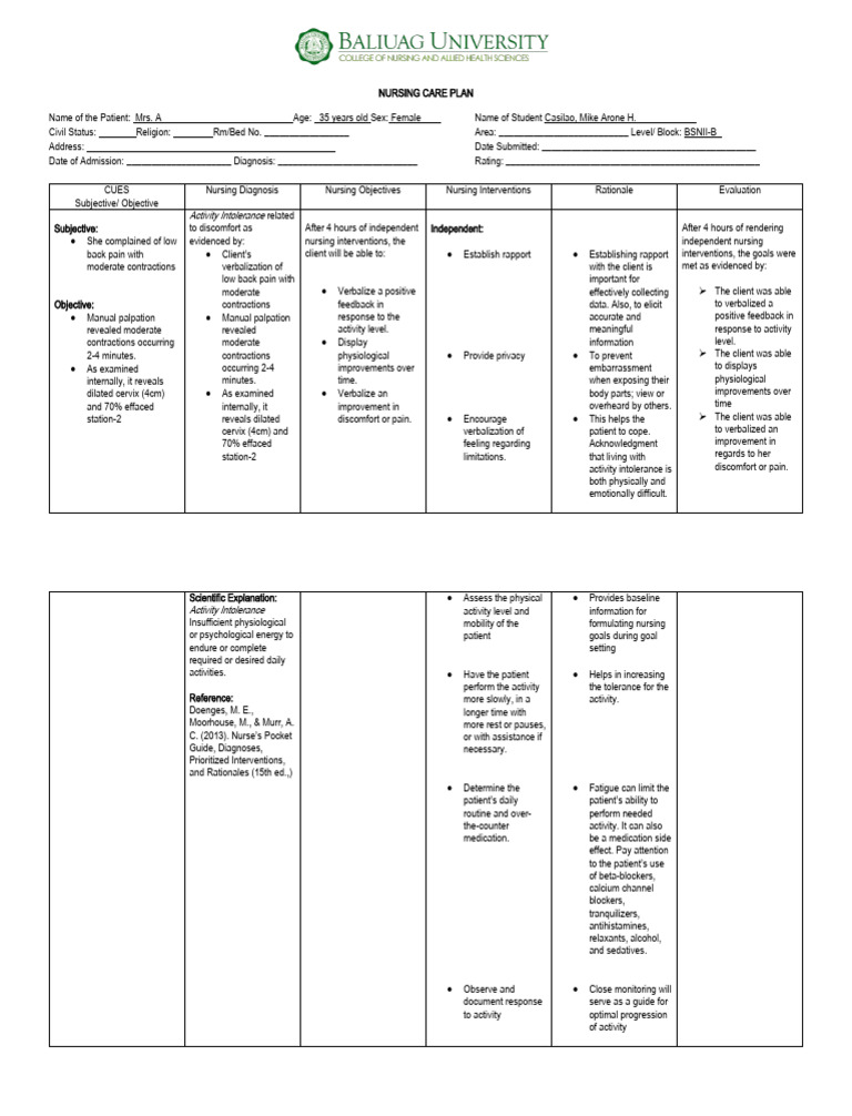 Activityintolerance cs 2 pdf