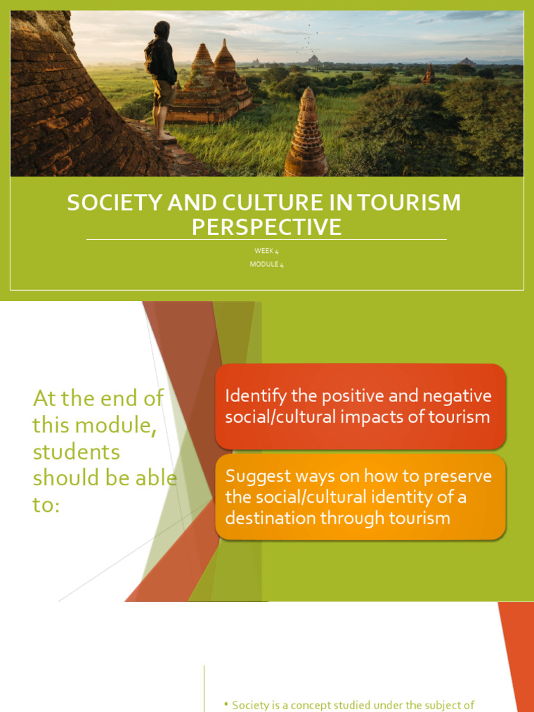 Tme Week 4 Socio Cultural Dimension Of Sustainable Tourism Pdf