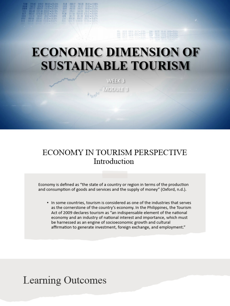 Economic Impact of Sustainable Tourism | PDF
