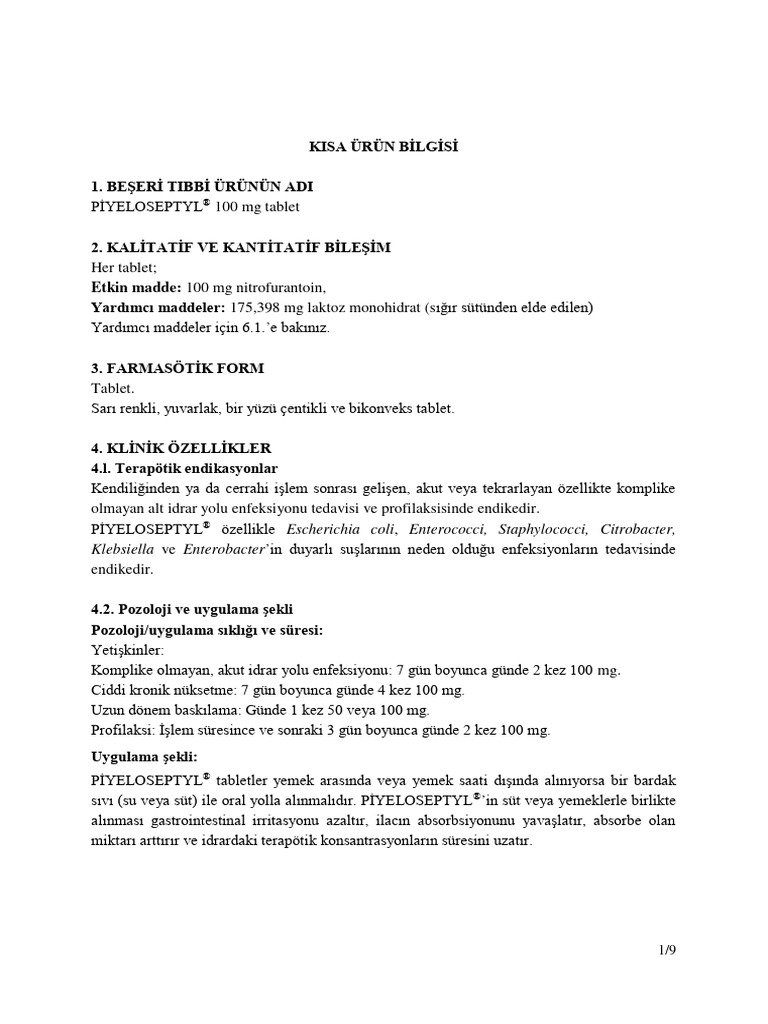 Piyeloseptyl-100mg-Tablet KUB 28.01.2022 v5 | PDF