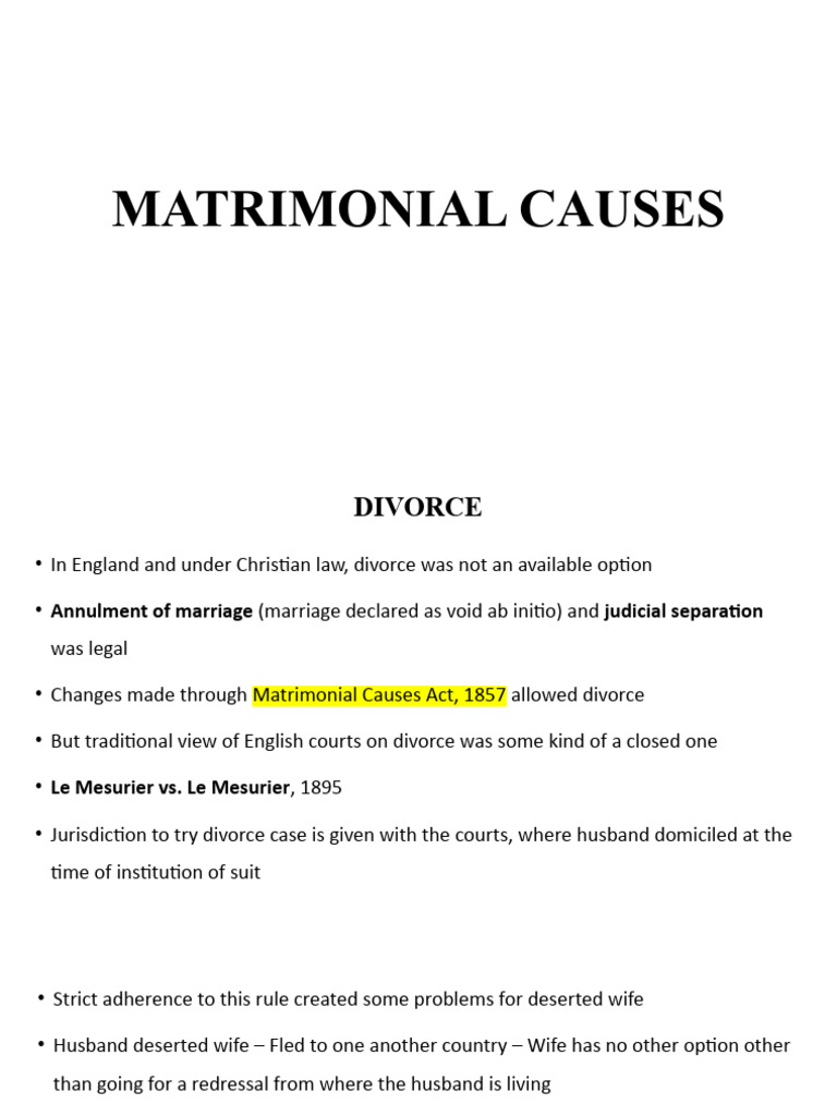 Matrimonial Causes PDF